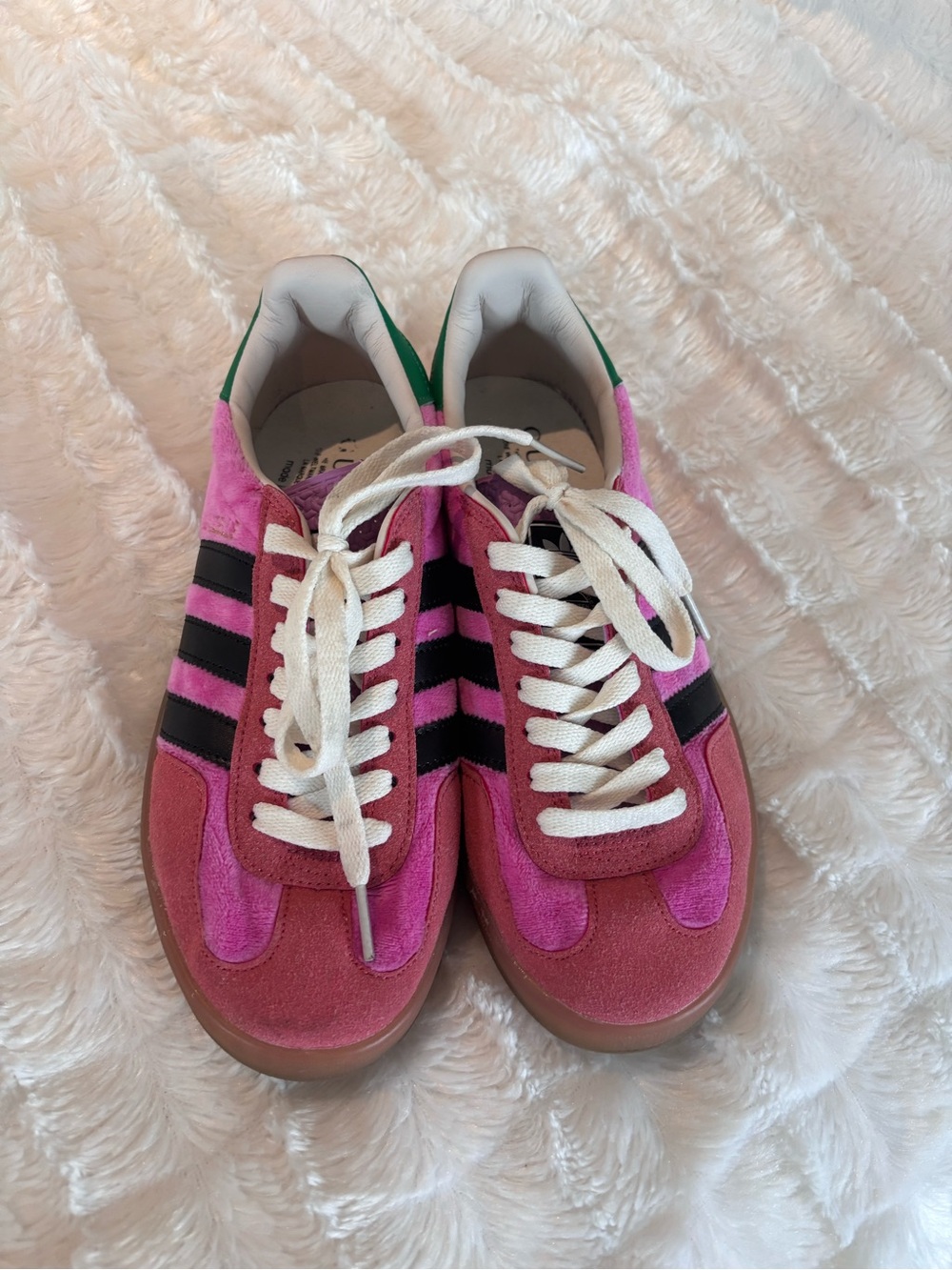 Gucci Adidas X gazelle Velvet Sneakers- pink size 7.5